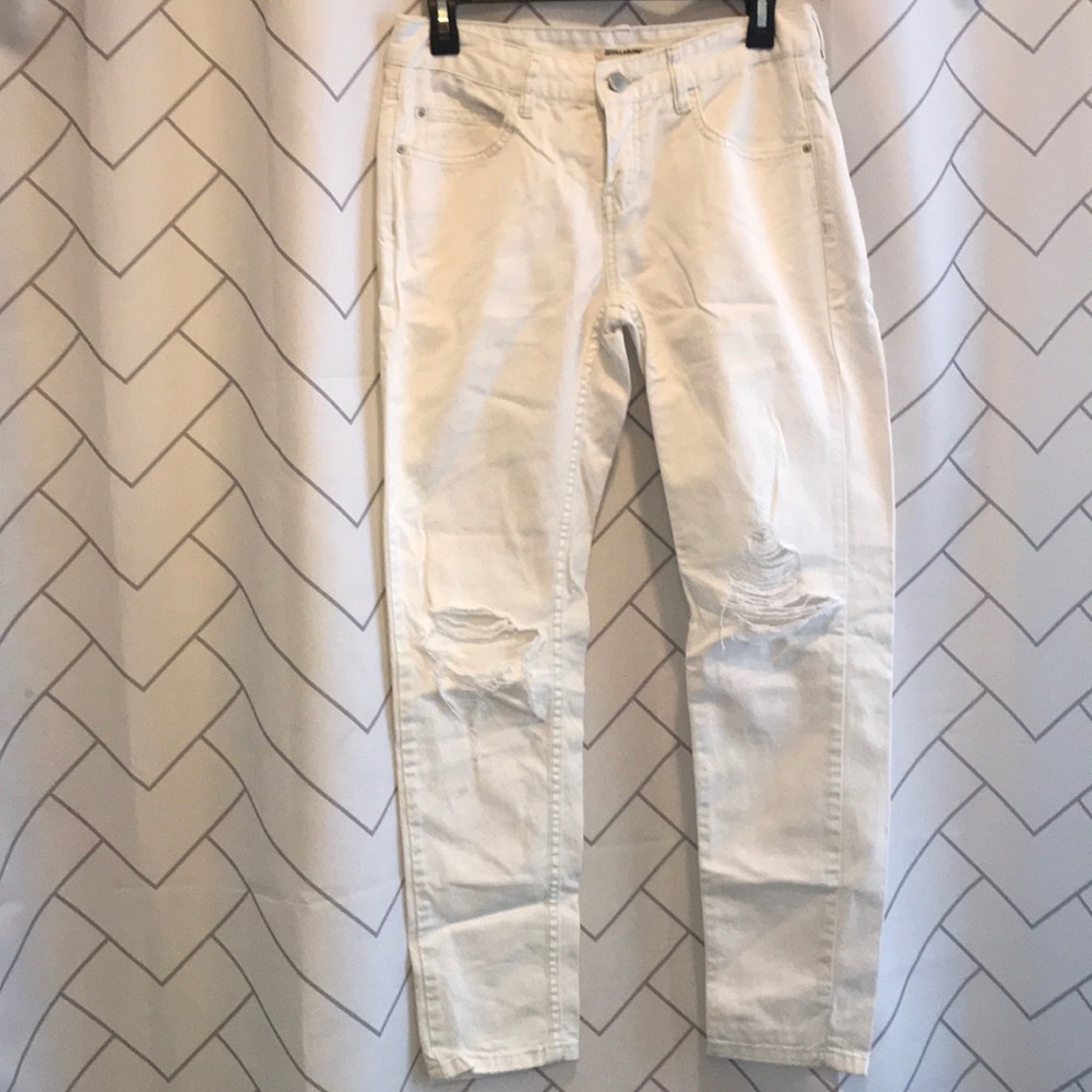 Billabong white ripped boyfriend jeans